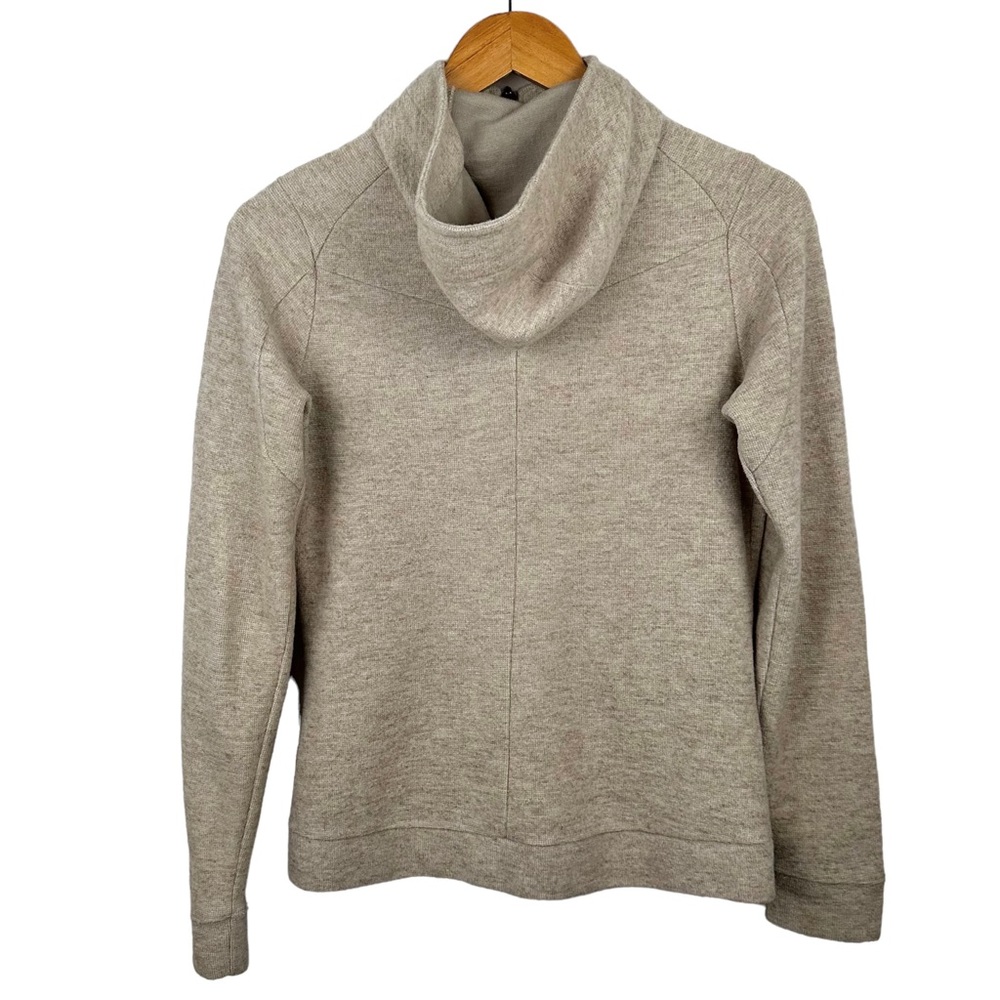 IBEX Merino Zip-Up Hoodie in oatmeal heather - Picture 3 of 10